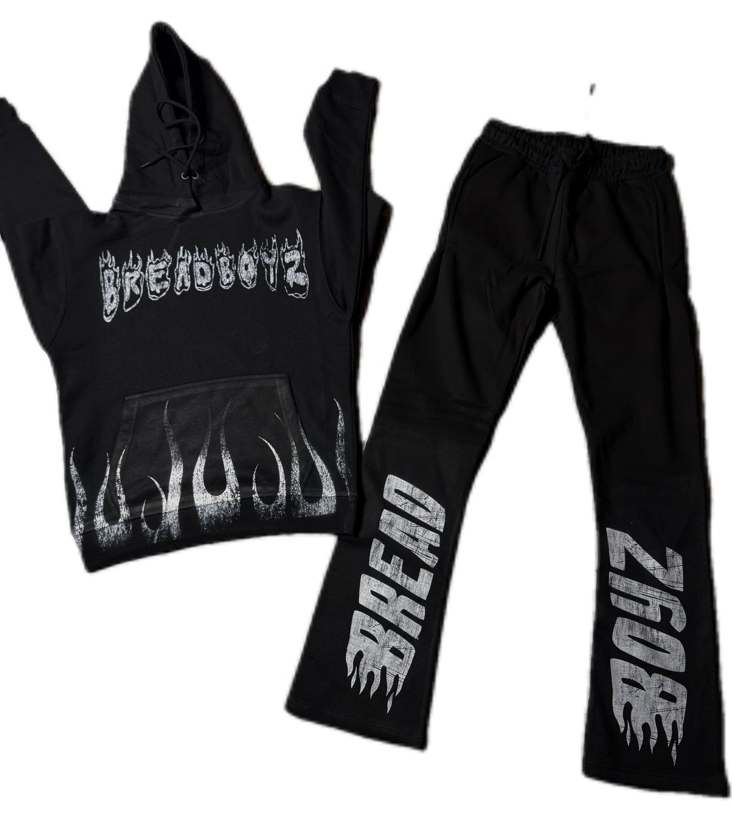 “BREAD BOYZ” Flame Stacked Sweat Suit