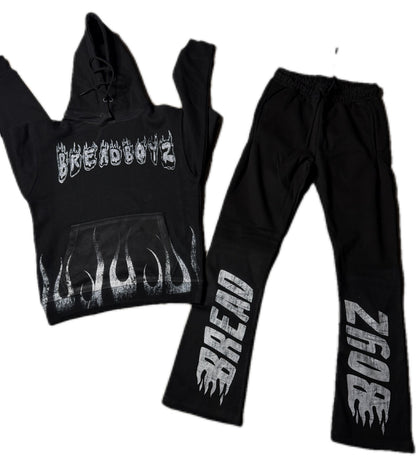“BREAD BOYZ” Flame Stacked Sweat Suit