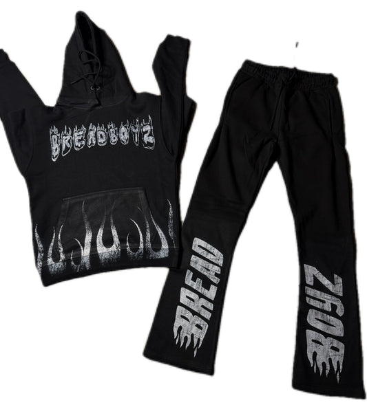 “BREAD BOYZ” Flame Stacked Sweat Suit