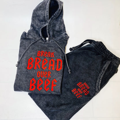 “Break Bread Over Beef” Acid Wash Sweat Suit