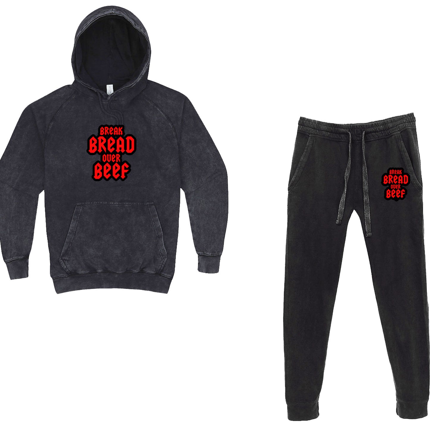 “Break Bread Over Beef” Acid Wash Sweat Suit